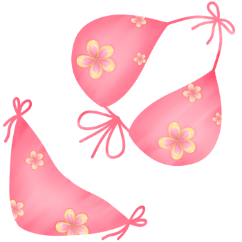 Brightly pink colored bikini swimsuit png