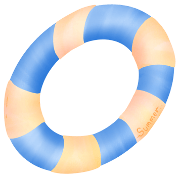 A brightly colored inflatable swim ring for beach fun png