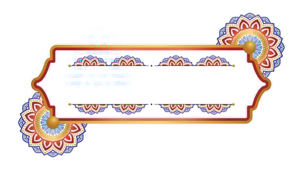 luxury mandala golden Arabic Islamic text box title frame border set with ornamental illustration vector