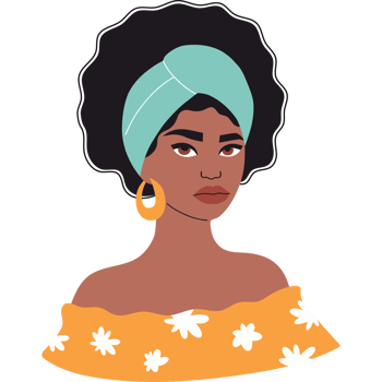 Pretty African American girl png