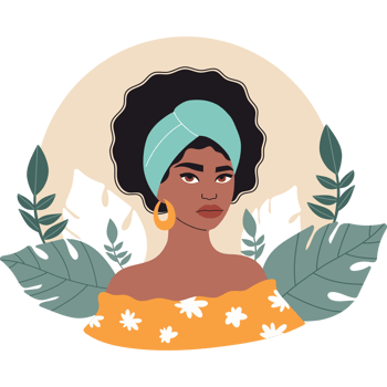 Female Ethnicity Portrait with leaves png