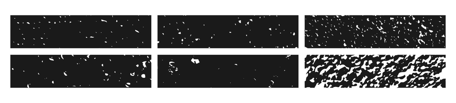 Set of black grunge banner. grainy blanks in rectangle form on white background. illustration vector