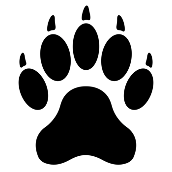 Simple Black and White Animal Paw Print Graphic Design Pet Dog Cat Icon Bear Track Symbol Nature png