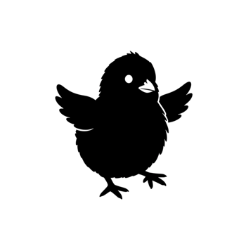 Adorable Little Chick Outline Illustration Simple Cute Baby Bird Design Graphic farm icon small png