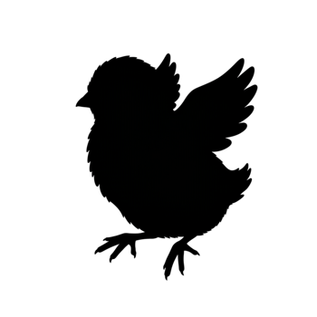 Cute Little Chick Outline Simple Line Drawing Illustration art bird baby farm white black small png