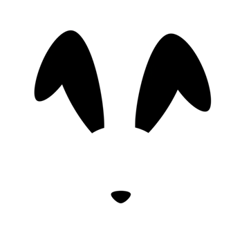 Cute Bunny Ears Minimalist Design Simple Black White Illustration art pet icon logo image rabbit png