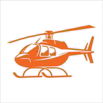 Helicopter Silhouette Symbol icon on white background vector