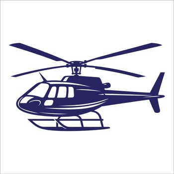 Helicopter Silhouette icon on white background vector