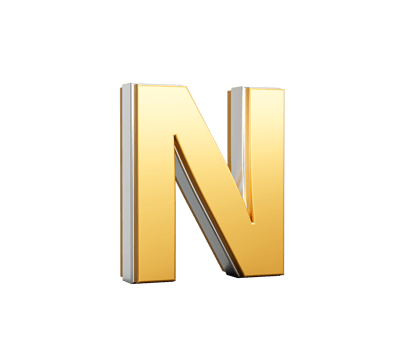 Golden Capital Letter N Gleams With Sleek Modern Design Bold Font With Sharp Edges 3D Illustration png