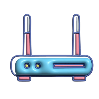 Modern Wireless Router Icon with Dual Antennas png