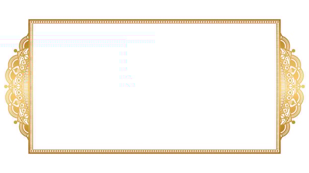 Luxury corner golden rectangle certificate border pattern line photo frame islamic design wedding invitation background vector