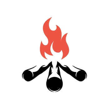 Minimalist campfire logo design vector