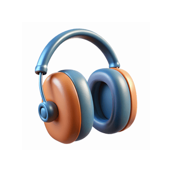 Modern Stylish Blue and Orange Over Ear Headphones with Cushioned Earpads and Sleek Design png