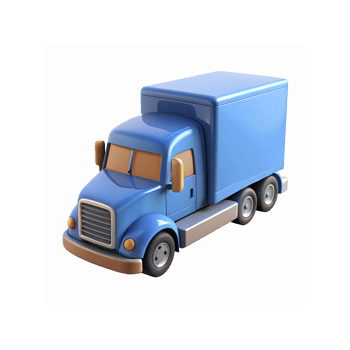 Blue Delivery Truck Illustration with Transparent Background for Logistics and Transportation png