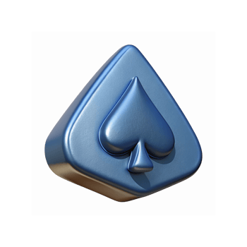 Shiny 3D Blue Metallic Spade Symbol for Gaming and Casino Design on Transparent Background png