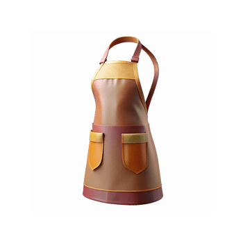 Rustic Brown and Orange Leather Apron With Pockets for Cooking Crafting Home Kitchen Use png