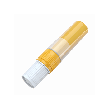 Yellow And White Lip Balm Tube With Transparent Cap On Plain Background For Skincare And Beauty png