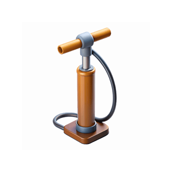 Orange Handheld Air Pump with Flexible Hose and Simple Modern Design for Inflating Applications png