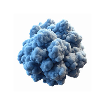 Blue Cloudy Smoke Explosion Visual Effect Particle Texture on Transparent Background for Design png