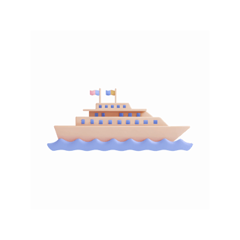 Minimalist Pink and Blue Yacht Illustration on Transparent Background for Nautical Designs png