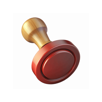 Wooden Handle Red Rubber Stamp for Official Documents and Sealing Applications png