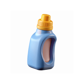 Blue Plastic Detergent Bottle with Orange Cap for Laundry Cleaning Products on Transparent Background png