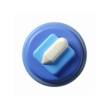 3D Blue Circular Button with White Pointer Icon and Transparent Background for Digital Applications png