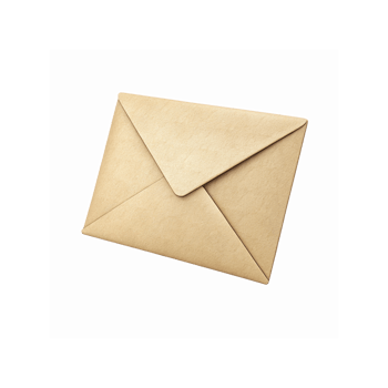 Beige Paper Envelope Simple Design for Letters Invitations or Documents Transparent Background png