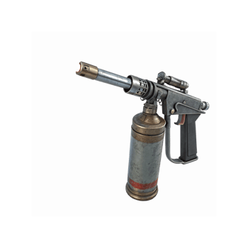 Metallic Blowtorch with Gas Cylinder Detailed Soldering Tool Isolated on Transparent Background png