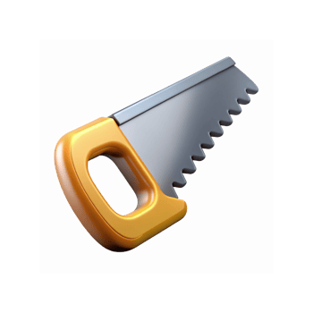 Metal Handsaw With Orange Handle For Carpentry And Woodworking On Transparent Background png