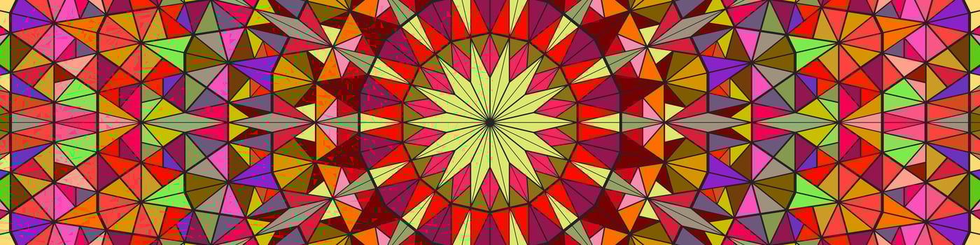 Polygonal abstract dynamic colorful round pattern mandala background vector