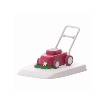 Red Lawn Mower Cartoon Design on Transparent Background for Gardening Outdoor Landscaping Concept png