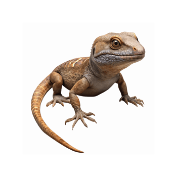 Brown Lizard with Textured Skin and Long Tail on Transparent Background for Wildlife Illustrations png