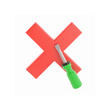 Red Error Symbol with Screwdriver on Transparent Background for Technical Support and Fixing Issues png