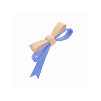 Elegant Peach And Blue Decorative Ribbon Bow Isolated On Transparent Background For Gift Wrapping Design png
