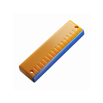 Yellow and Blue Minimalist Plastic Harmonica Isolated on Transparent Background for Music Themes png