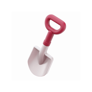 Pink and White Plastic Kids Shovel Toy with Ergonomic Handle for Beach Sand Gardening Play png