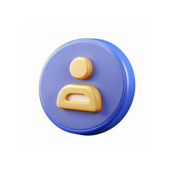 3D Yellow User Icon On Round Blue Button for App Interface and Profile Representation png