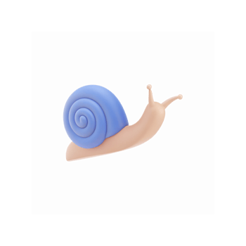 3D Render of Minimalist Blue Snail with Spiral Shell on Transparent Background for Design Use png