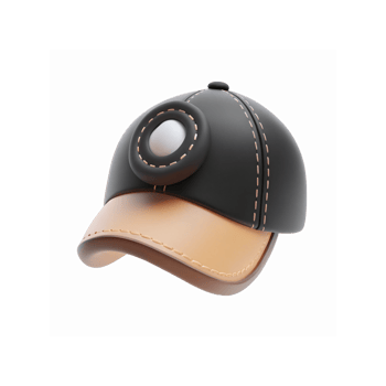 Black Baseball Cap with Beige Visor and White Circular Accent for Fashion and Casual Wear png