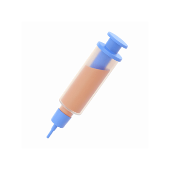 Plastic Syringe with Blue Plunger and Transparent Barrel for Medical or Cosmetic Applications png