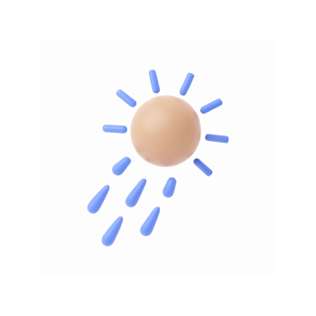 Minimalist Sun Illustration with Blue Rays and Transparent Background for Weather or Summer Graphics png