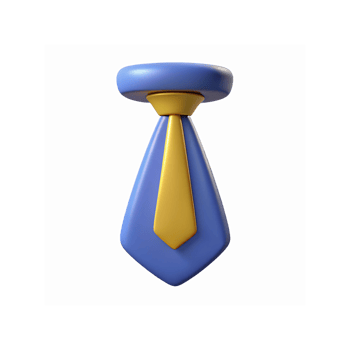 Glossy Blue and Yellow Tie Graphic Icon for Business and Corporate Design Projects png