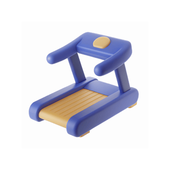 Blue And Yellow Minimalist Treadmill Toy Design For Fitness And Exercise Concept On Transparent Background png
