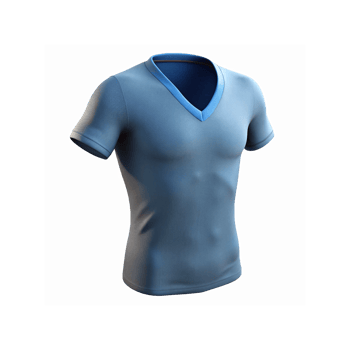 Light Blue V Neck Short Sleeve Shirt with Smooth Texture for Casual Wear on Transparent Background png