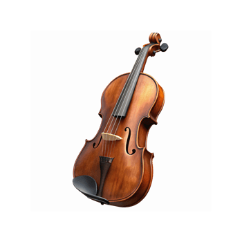 Classic Wooden Violin with Strings and Curved Scroll Isolated on Transparent Background for Music Concepts png