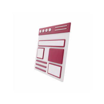 Minimalistic Website Wireframe Template with Red Layout Elements and White Background png