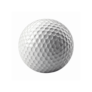 Closeup of White Golf Ball with Dimples Isolated on Transparent Background for Sports and Recreation png