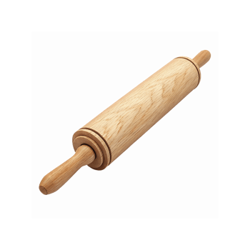 Natural Wooden Rolling Pin for Baking and Dough Preparation with Smooth Texture and Classic Design png