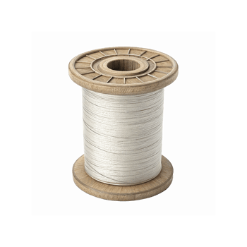 Wooden Spool of White Thread for Sewing Crafting and Tailoring on Transparent Background png